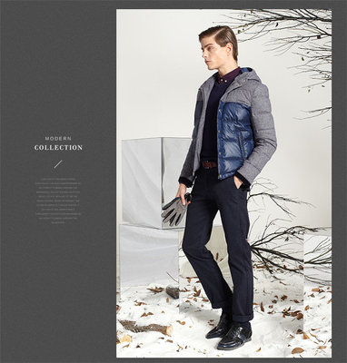 FAIRWHALEJEANS 马克华菲 马克华菲羽绒服 冬装新款男修身拼接连帽短款羽绒服外套 047深蓝色 男羽绒服 男式 7144157247047 - FAIRWHALEJEANS 马克华菲正品特卖 - 好乐买限时特卖
