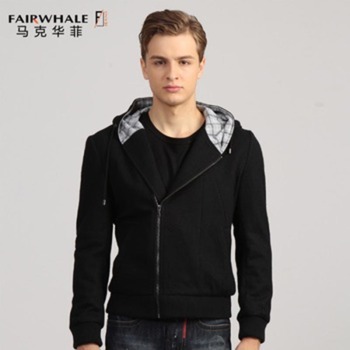 S马克华菲新品男装连帽夹克外套7113010218 099黑色 XXXL/190【图片 价格 品牌 报价】