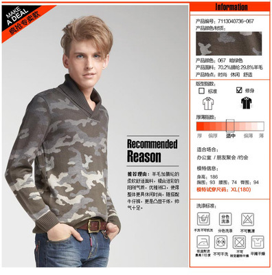 马克华菲2012秋装新品 时尚迷彩长袖针织衫深度解析